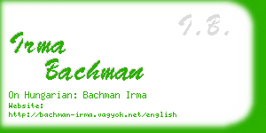irma bachman business card
